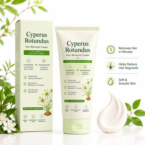 Cyperus Rotundus Hair Removal Cream – 2-in-1 Hair Remover & Skin Moisturizer for Women