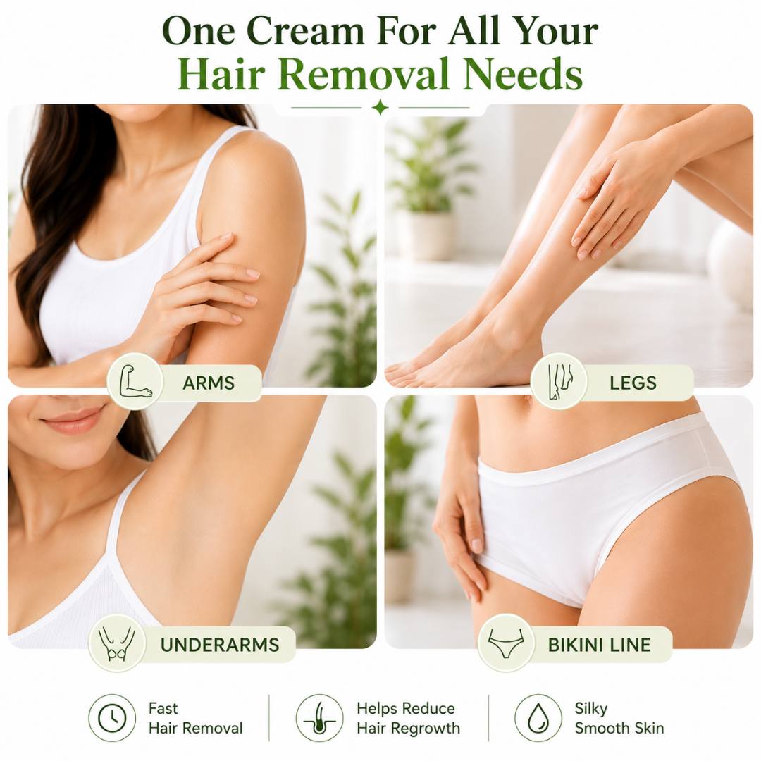Cyperus Rotundus Hair Removal Cream – 2-in-1 Hair Remover & Skin Moisturizer for Women
