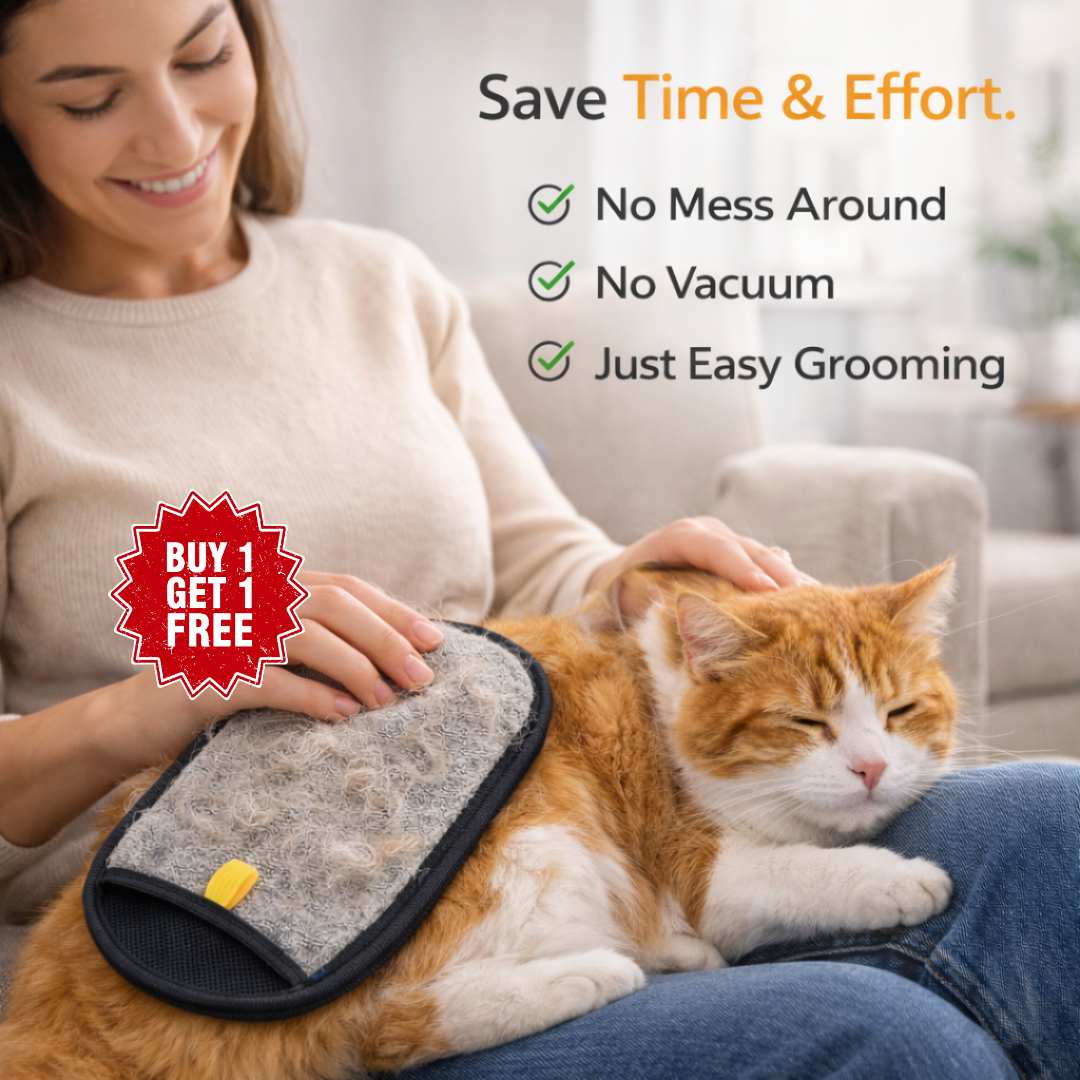 Pet Hair Removal Gloves | Gentle Grooming & Cleaning | BUY 1 GET 1 FREE